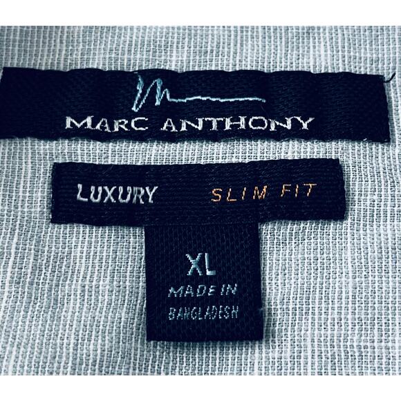 MARC ANTHONY LUXURY LONG SLV, BUTTON-UP SHIRT, MENS, XL SLIM FIT, HEATHER BLUE - Picture 10 of 12